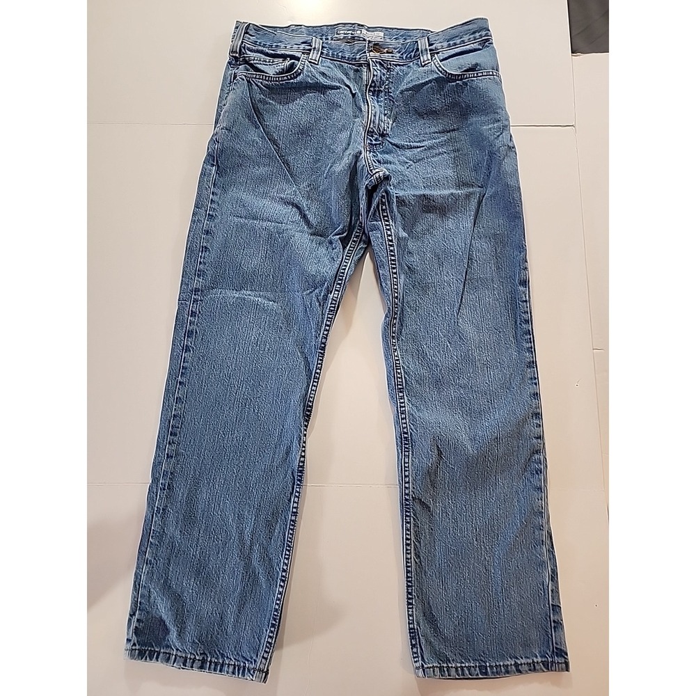 Carhartt Men's Relaxed Fit Jeans 36x32 Blue Denim Straight BD5119‎ Actual 36 X31
